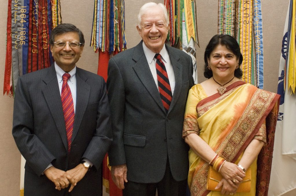 Jagdish and Madhu Sheth with President Jimmy Carter