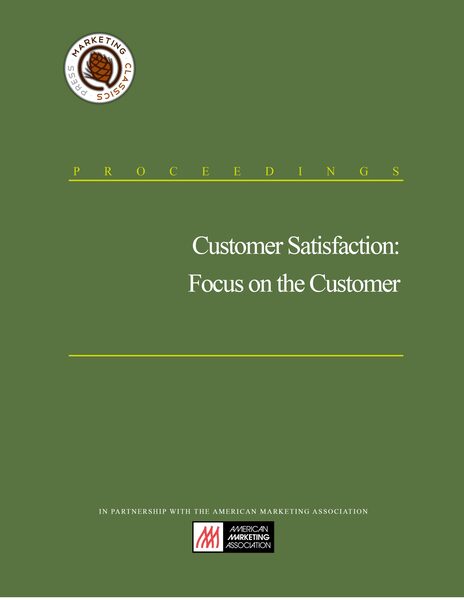 Customer Satisfaction: Focus on the Customer cover