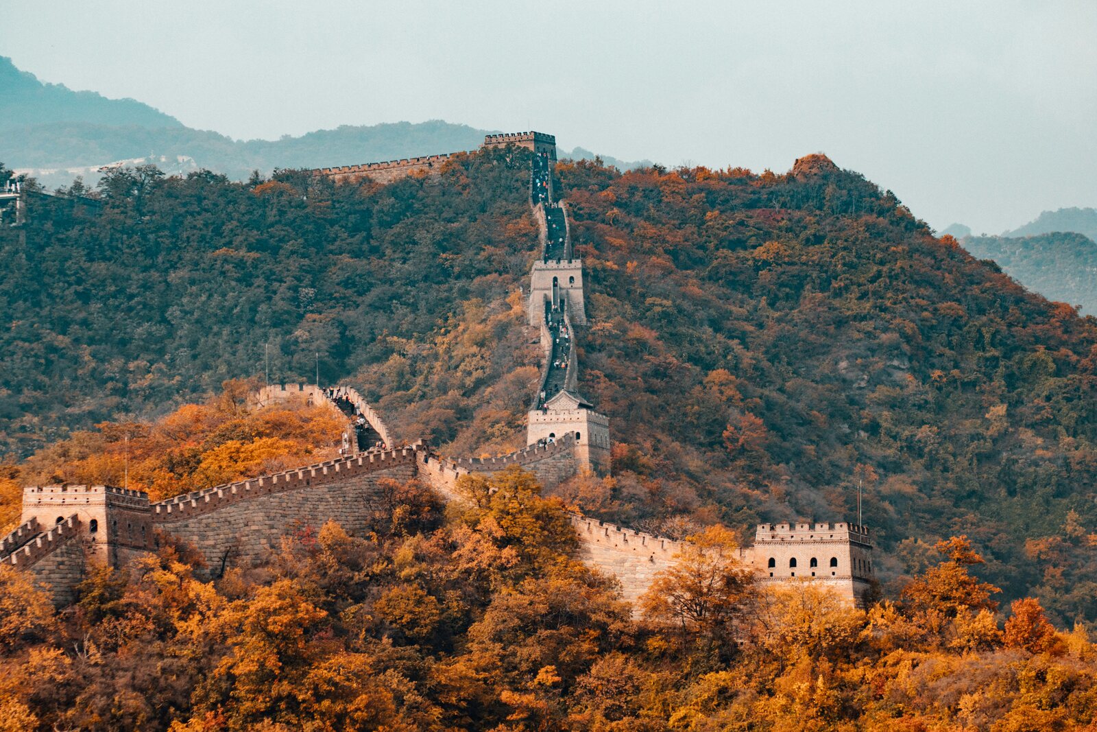 The Great Wall of China in autumn